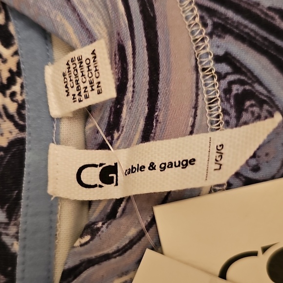 BRAND NEW WITH TAGS BLUE/GRAY SWIRL LONGSLEEVE TOP - Picture 7 of 10